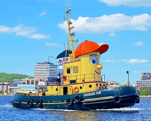 Cute Tug Boat Diamond Painting