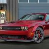 Dark Red Dodge Hellcat Diamond Painting