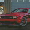 Dark Red Dodge Hellcat Diamond Painting