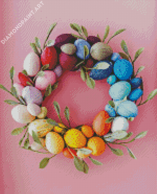 Easter Wreaths Rainbow Egg Wreath Diamond Painting