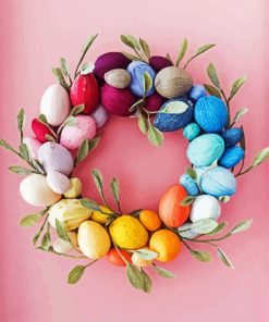 Easter Wreaths Rainbow Egg Wreath Diamond Painting