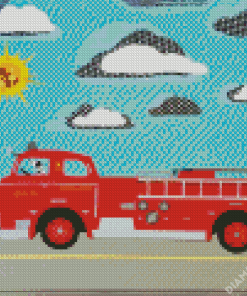 Fire Truck Diamond Painting