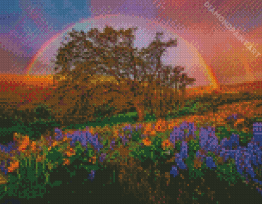 Flowering Rainbow Landscape Diamond Painting