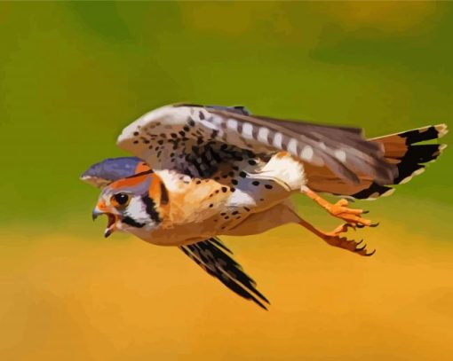 Flying Kestrel Diamond Painting