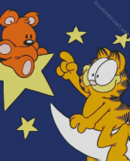 Garfield And Teddy Bear Diamond Painting