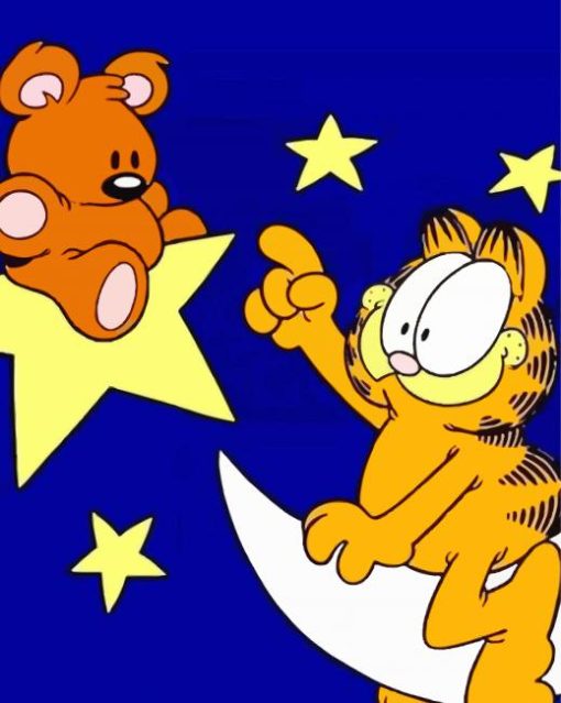 Garfield And Teddy Bear Diamond Painting