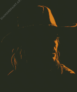 Girl With Cowboy Hat Silhouette Diamond Painting