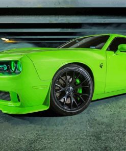 Green Dodge Hellcat Car Diamond Painting