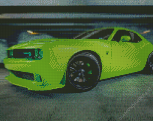 Green Dodge Hellcat Car Diamond Painting