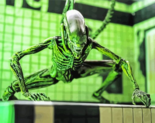 Green Xenomorph Alien Diamond Painting