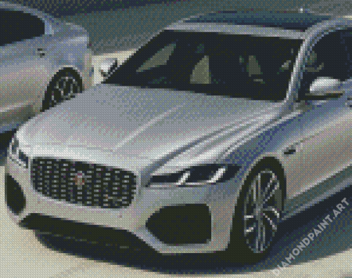 Grey Jaguar Xf Car Diamond Painting