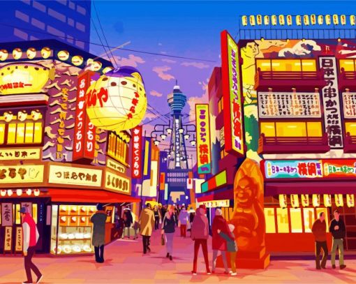 Japan City Illustration Diamond Painting