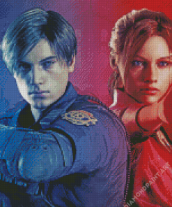 Leon And Claire Resident Evil Diamond Painting