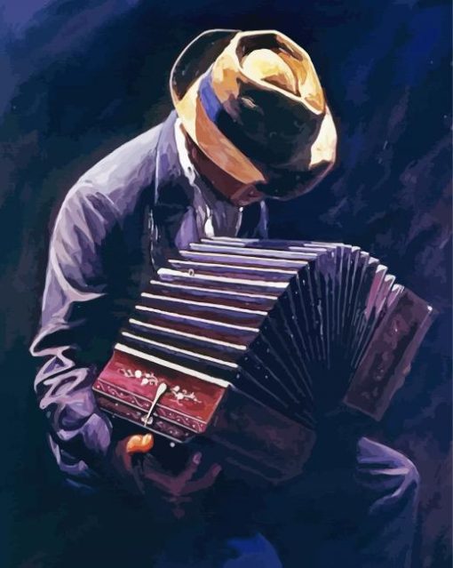 Man Playing Accordian Diamond Painting