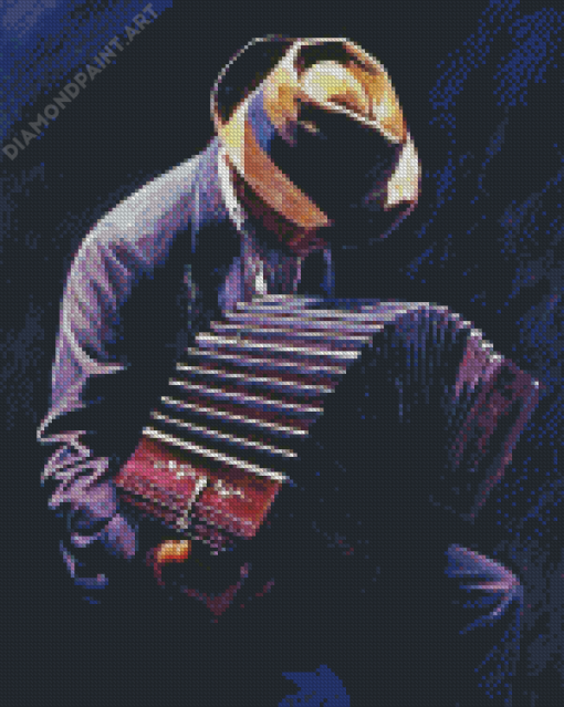 Man Playing Accordian Diamond Painting