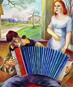 Man Playing Accordian To His Lover Diamond Painting