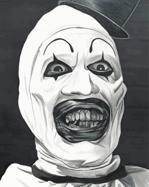 Monochrome Art The Clown paint by numbers