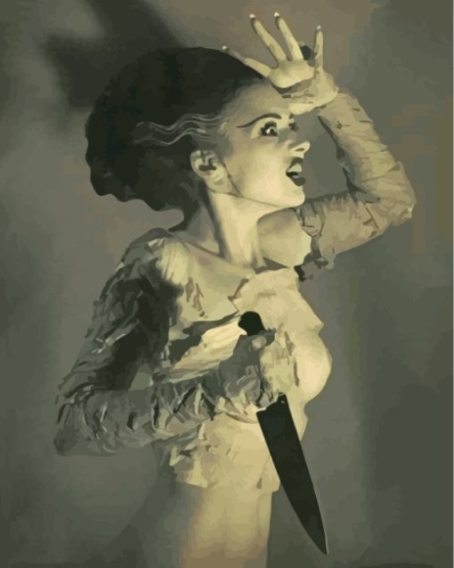 Monochrome Bride Of Frankenstein Diamond Painting