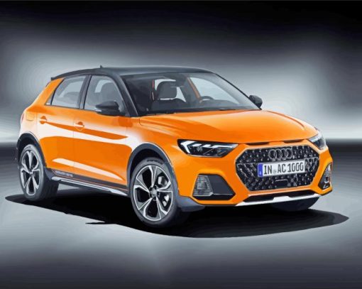 Orange Car Audi A1 Diamond Painting