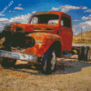 Orange Truck In Desert Diamond Painting