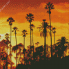 Palm Trees California Sunset Silhouette Diamond Painting