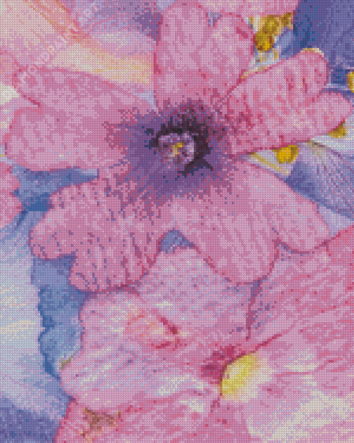 Pink Abstract Flowers Diamond Painting