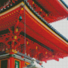 Red Japanese Architecture Diamond Painting