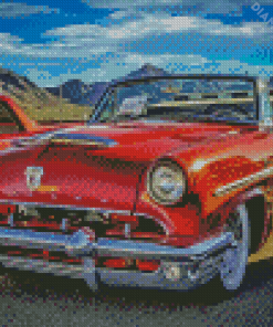 Red Old Mercury Convertible Diamond Painting