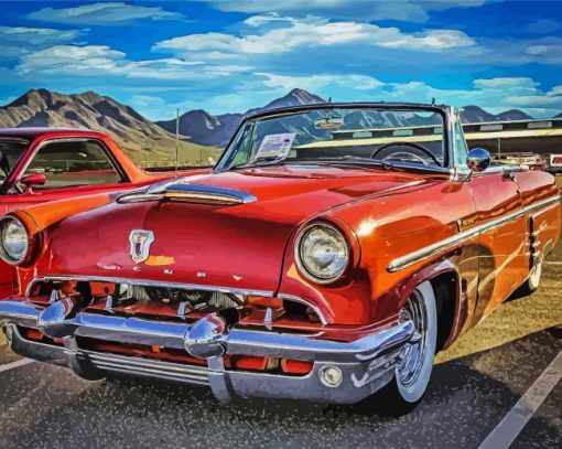 Red Old Mercury Convertible Diamond Painting