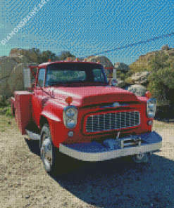 Red Truck In Desert Diamond Painting