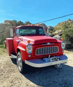 Red Truck In Desert Diamond Painting