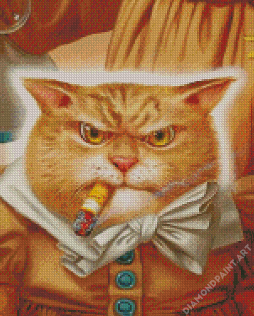 Smoking Cat Diamond Painting