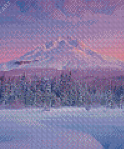 Snowy Oregon Mountains Landscape Diamond Painting