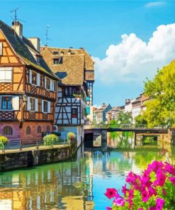 Starsbourg Petit France Colorful Buildings Diamond Painting