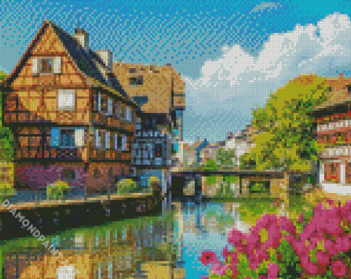 Starsbourg Petit France Colorful Buildings Diamond Painting