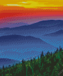 Sunset Appalachian Mountains Diamond Painting