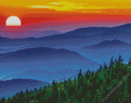 Sunset Appalachian Mountains Diamond Painting