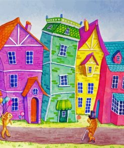 Whimsical Houses Diamond Painting