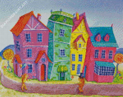 Whimsical Houses Diamond Painting