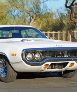 White 1971 Roadrunner Diamond Painting