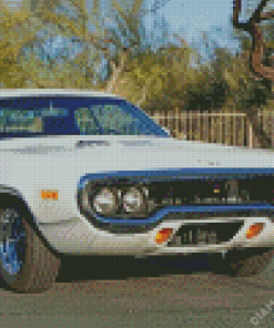 White 1971 Roadrunner Diamond Painting