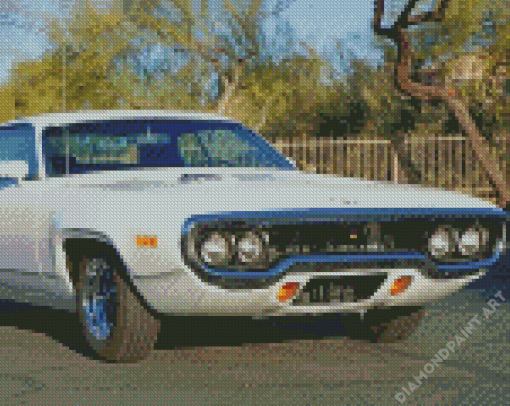 White 1971 Roadrunner Diamond Painting