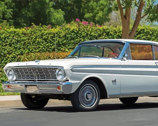 White Ford Falcon Diamond Painting