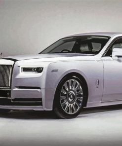 White Roll Royce Car Diamond Painting