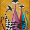 Abstract Cats Art Diamond Painting