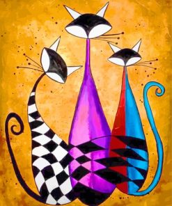 Abstract Cats Art Diamond Painting