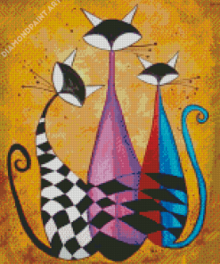 Abstract Cats Art Diamond Painting