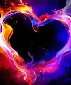 Abstract Fire Heart 5D Diamond Painting