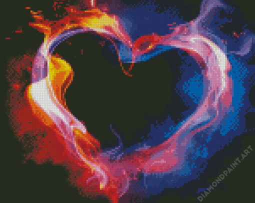 Abstract Fire Heart 5D Diamond Painting