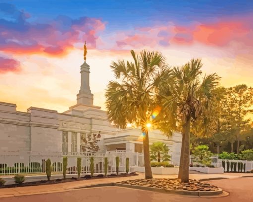 Aesthetic Columbia South Carolina Temple 5D Diamond Painting